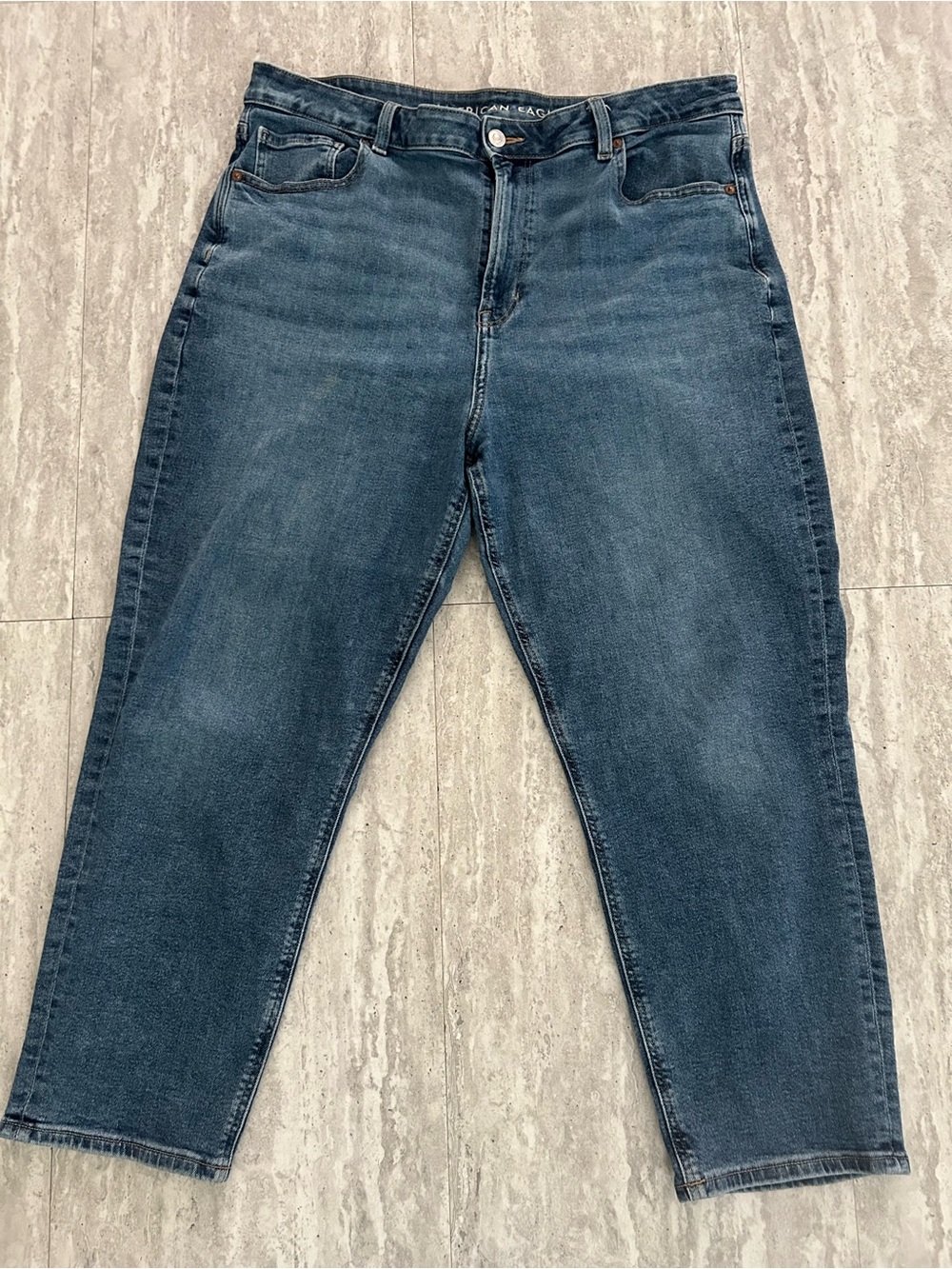 American Eagle Outfitters Womenβs Relaxed Dark Blue Denim Jeans